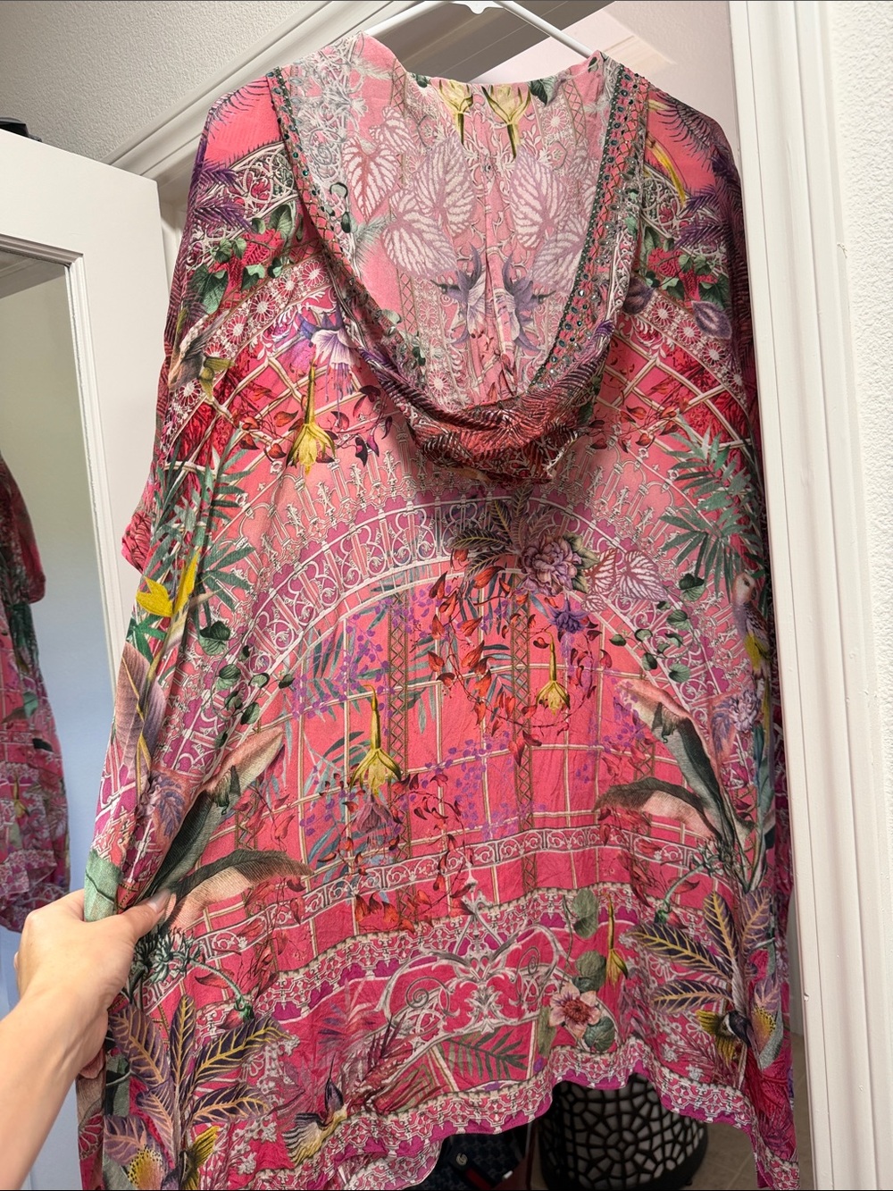 Camilla Vibrant Pink Floral Embellished Swim Coverup - Picture 2 of 6